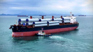 dokumentasi drone kapal bulk courageous pelabuhan ciwandan