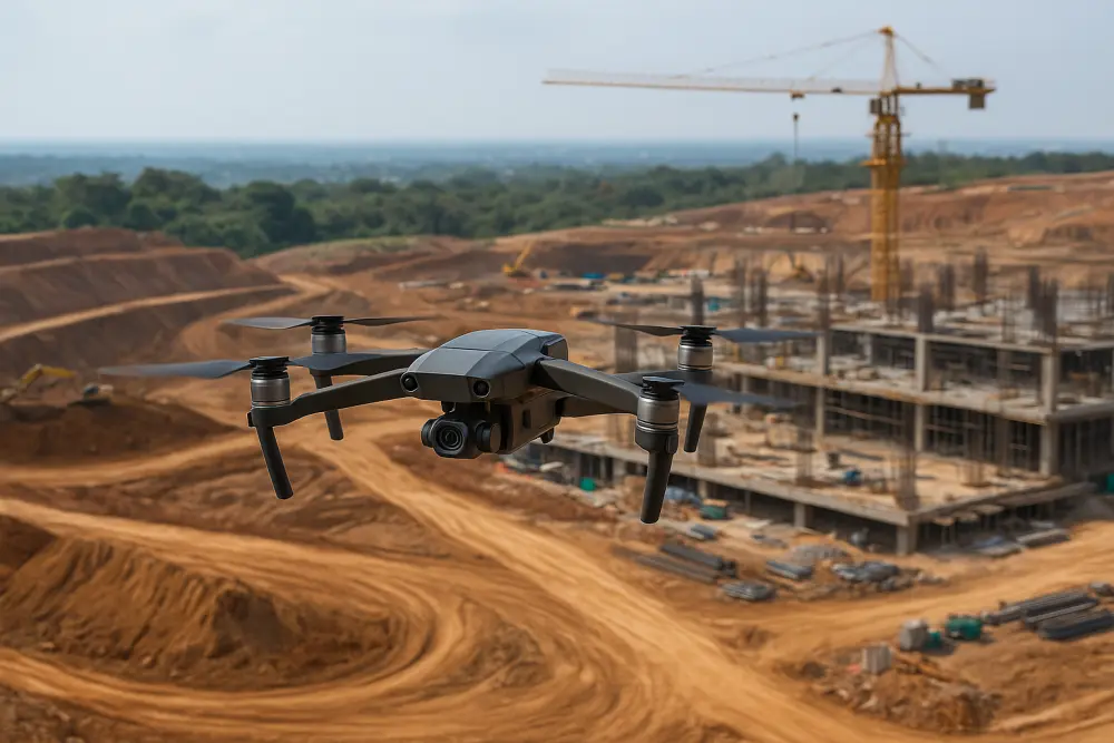 drone pemetaan proyek konstruksi